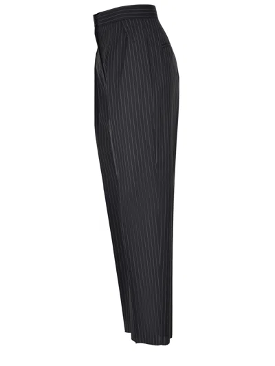 Max Mara Sesamo Carrot Trousers In Wool Cloth In Blue