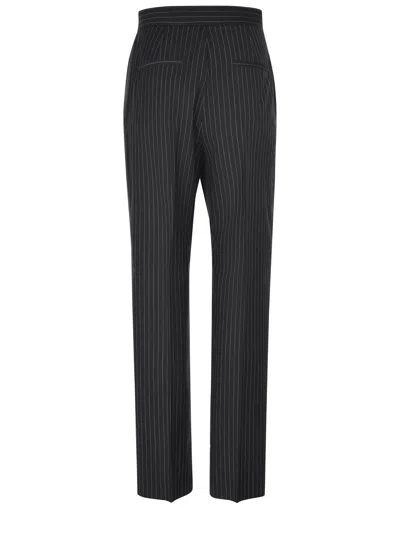 Max Mara Sesamo Carrot Trousers In Wool Cloth In Blue
