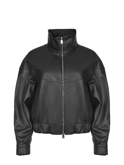 Dondup Long-sleeved Leather Jacket