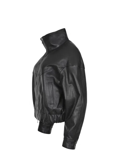 Dondup Long-sleeved Leather Jacket