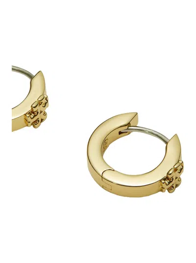 Tory Burch Kira Huggie Hoop Earrings In Tory Gold