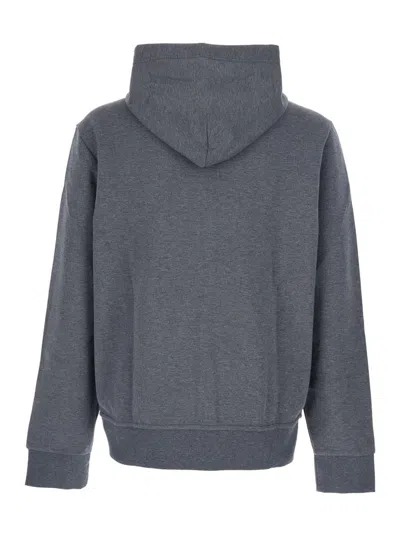 Polo Ralph Lauren Grey Sweatshirt With Drawstring Hood And Pony Embroidery On The Front In Cotton Blend Man In Gray