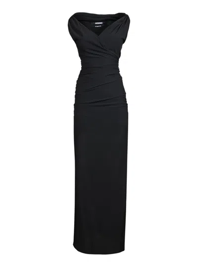 Jacquemus La Robe Rita Longue Gown In Black