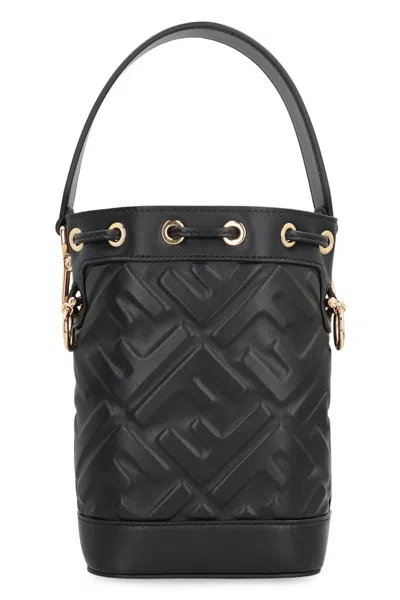 Fendi Mon Tresor Leather Mini Bag In Black