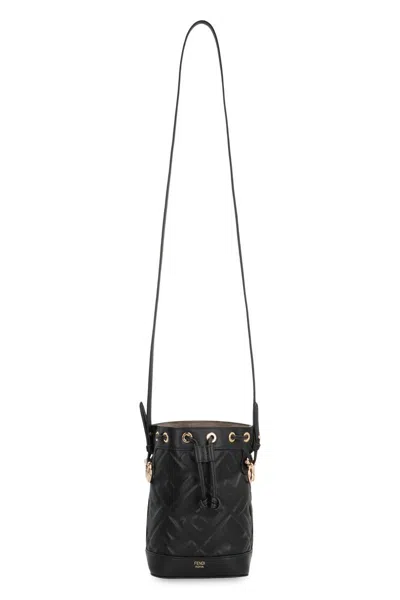 Fendi Mon Tresor Leather Mini Bag In Black