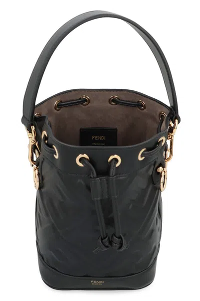 Fendi Mon Tresor Leather Mini Bag In Black