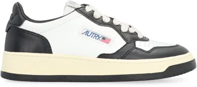 Autry Leather Low-top Sneakers With Contrasting Panels In White