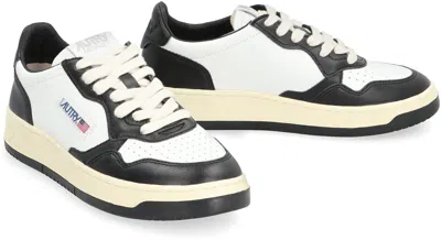Autry Leather Low-top Sneakers With Contrasting Panels In White