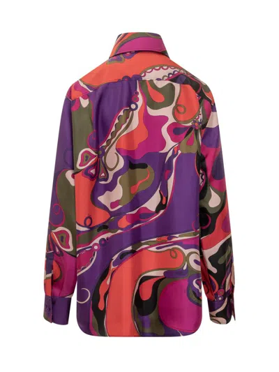 Pucci Silk Shirt With Multicolor Print In Multi