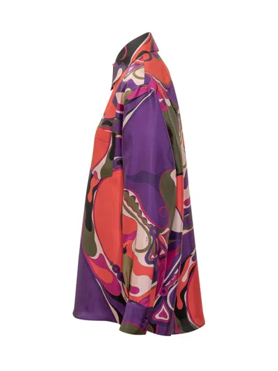 Pucci Silk Shirt With Multicolor Print In Multi
