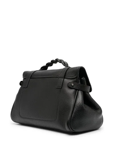 Mulberry 'alexa' Black Handbag With Adjustable And Removable Shoulder Strap And Magnetic Closure In Granied L In Black