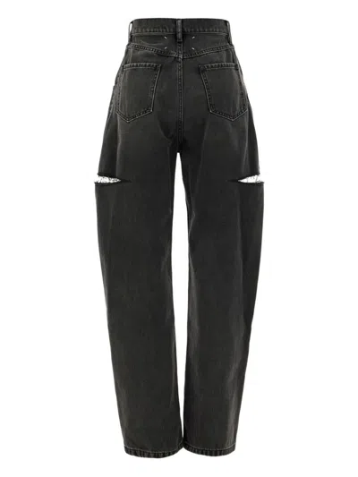 Maison Margiela Black Five-pocket Style Jeans With Rips In Cotton Denim Woman