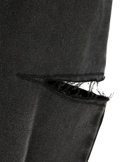 Maison Margiela Black Five-pocket Style Jeans With Rips In Cotton Denim Woman