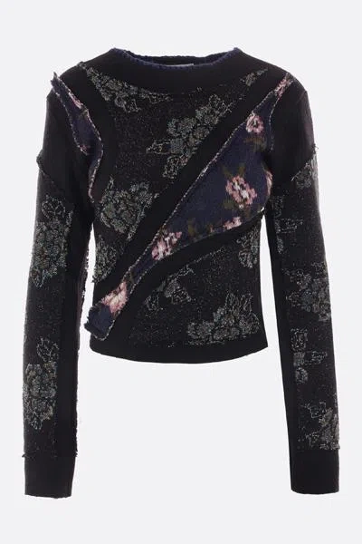 Rave Review Floral-patchwork Pullover In Black