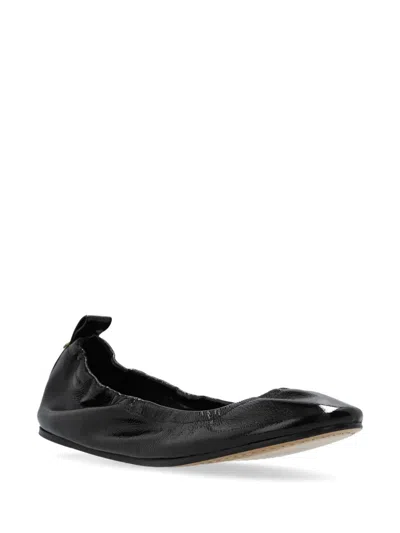 Isabel Marant Logo-plaque Leather Ballerina Shoes In Black