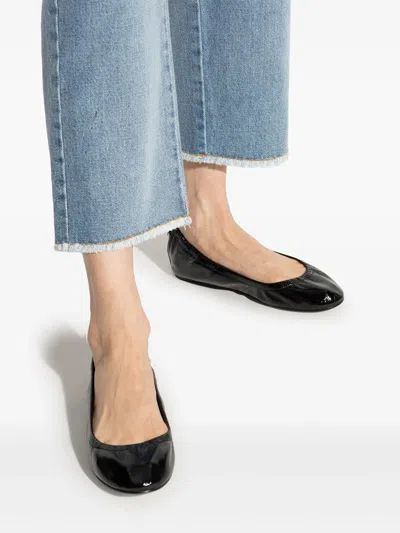 Isabel Marant Logo-plaque Leather Ballerina Shoes In Black