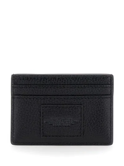 Marc Jacobs Black Card-holder With Embossed Logo In Leather Woman In Black