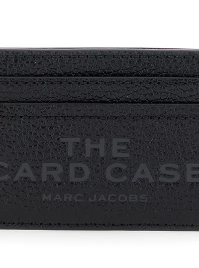 Marc Jacobs Black Card-holder With Embossed Logo In Leather Woman In Black
