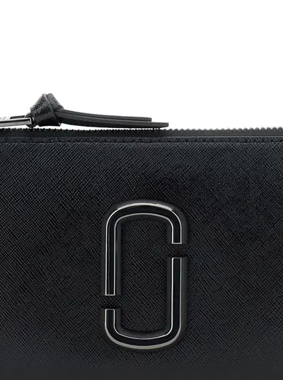 Marc Jacobs 'the Pochette' Black Shoulder Bag With Removable Top Handle And Front Plaque In Leather Woman In Black