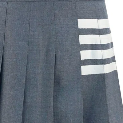 Thom Browne Grey And White Wool Skirt In Gray