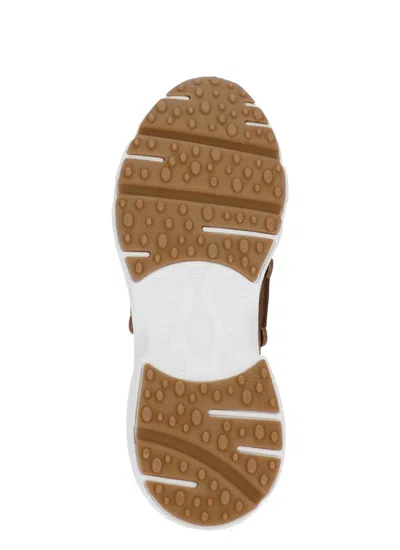 Tod's Modern Knitted Sneakers With Textured Finish In Brown