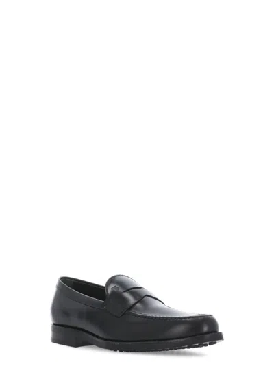Tod's Leather Loafer With Iconic Horsebit In Black
