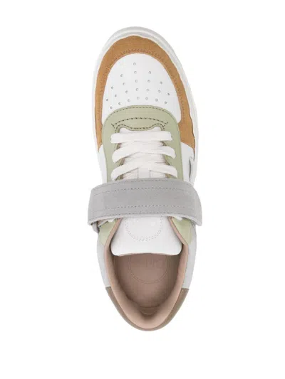 Chloé Lauren Touch Strap Sneakers In Gray