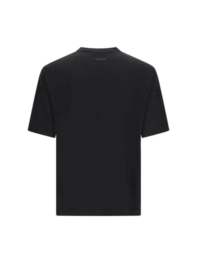 Fear Of God Graphic Print Crew Neck Short Sleeve Top In Black