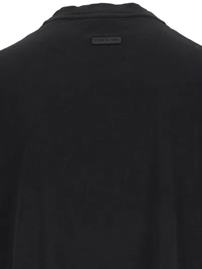 Fear Of God Graphic Print Crew Neck Short Sleeve Top In Black