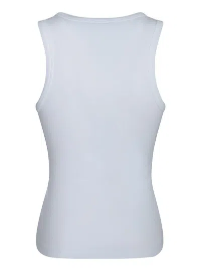 Givenchy Women Slim Tank Top With Logo Print In White