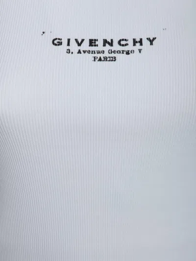 Givenchy Women Slim Tank Top With Logo Print In White