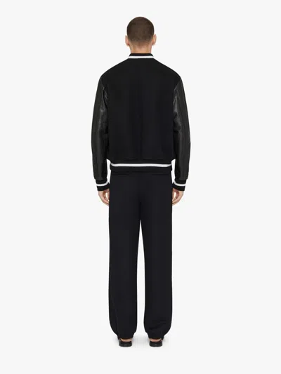 Givenchy Men Black Jacket With 4g Motif On Front In Wool And Tech Fabric Blend Man