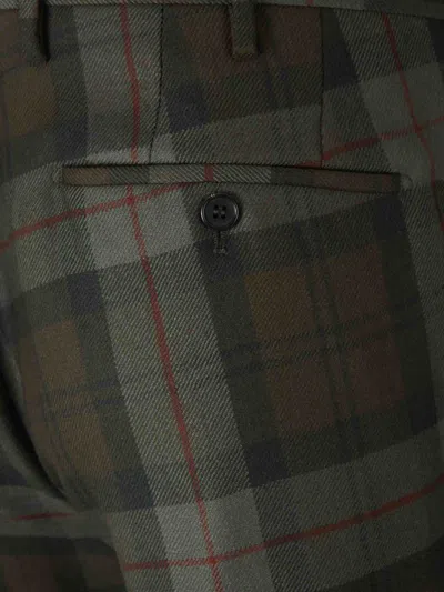 Incotex Checkered Pattern Trousers In Green