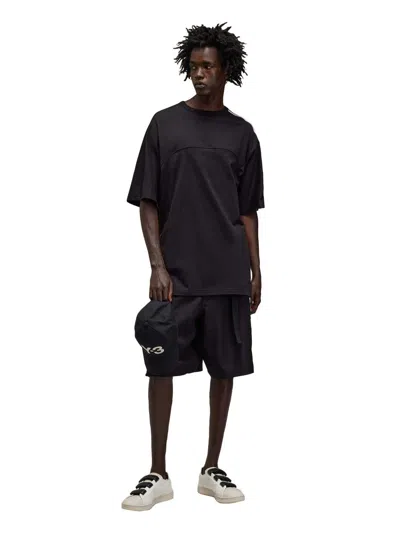 Y-3 Y 3 3 Stripes Crew Neck T Shirt In Black