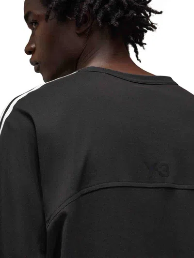 Y-3 Y 3 3 Stripes Crew Neck T Shirt In Black