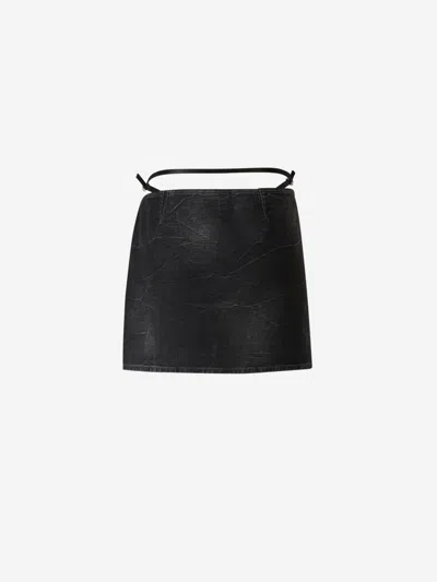 Givenchy Voyou Denim Mini Skirt In Black