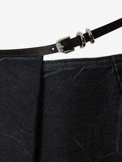Givenchy Voyou Denim Mini Skirt In Black