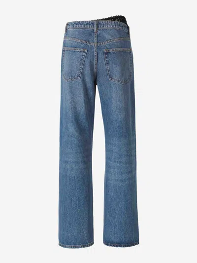 Alexander Wang Asymmetrical Lace Jeans In Blue