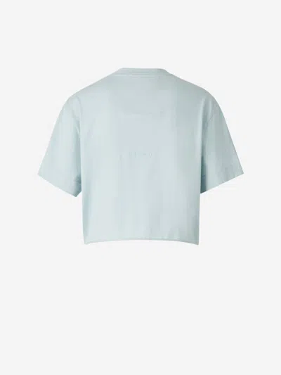 Givenchy 4g Embroidered Cropped T-shirt In Light Blue