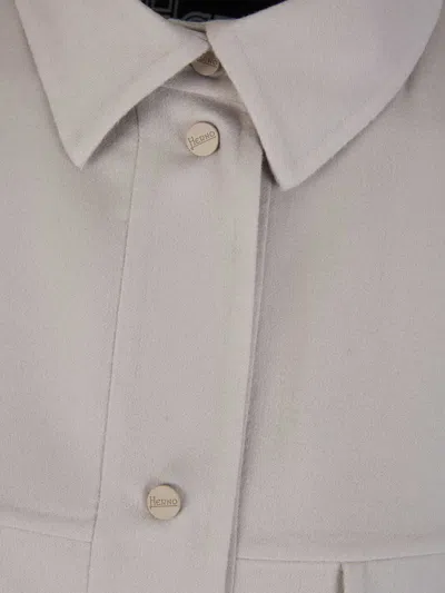 Herno Double Layer Wool Jacket In Gray