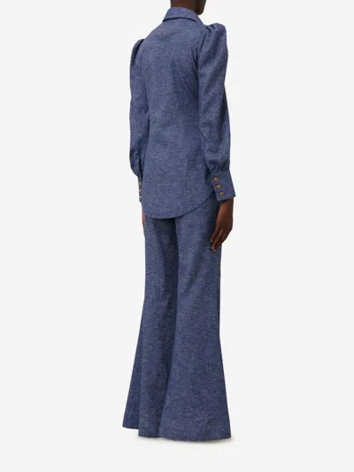 Zimmermann Belt-loop Bell Bottoms In Blue