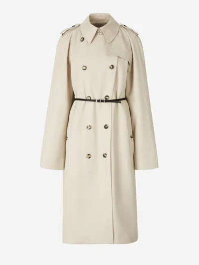 Givenchy Double-breasted Trench Coat With Belt In Gray
