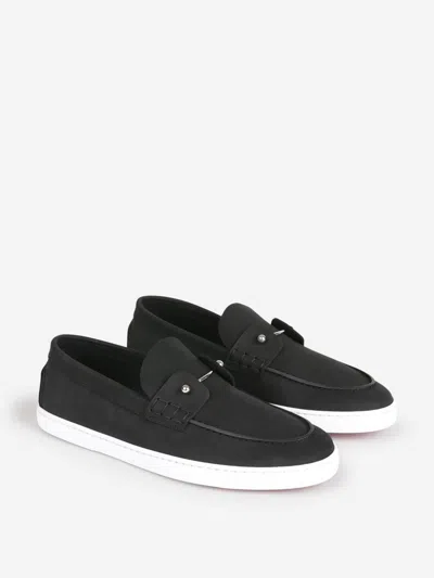 Christian Louboutin Loafers With Contrast Sole And Stitching Accents In Black