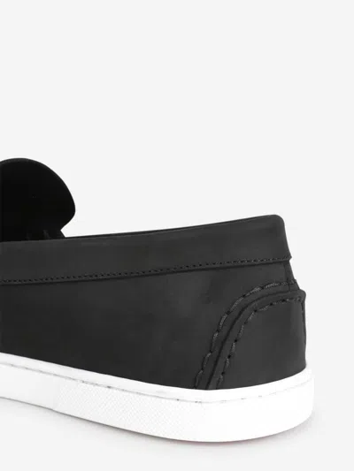 Christian Louboutin Loafers With Contrast Sole And Stitching Accents In Black