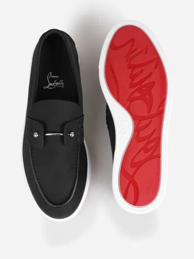 Christian Louboutin Loafers With Contrast Sole And Stitching Accents In Black