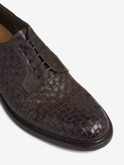Green George Interwoven-design Derby Shoes In Brown
