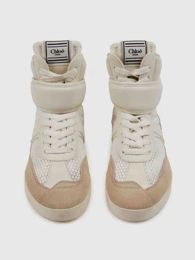 Chloé Mesh And Suede Kick High-top Sneakers In White