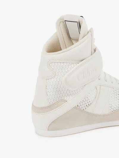Chloé Mesh And Suede Kick High-top Sneakers In White