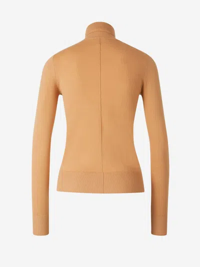 Chloé Logo-embroidered Wool Jumper In Brown