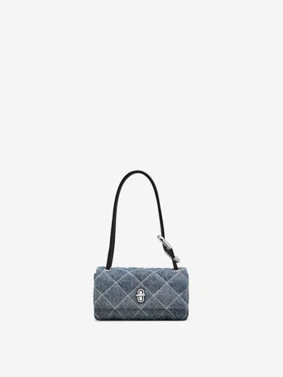 Marc Jacobs Shoulder Bag The Quilted Denim Mini Dual In Blue